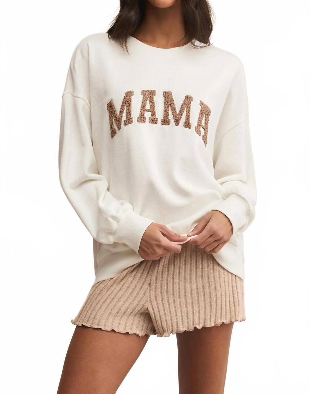 NEW Z SUPPLY women's oversized mama sweatshirt in white